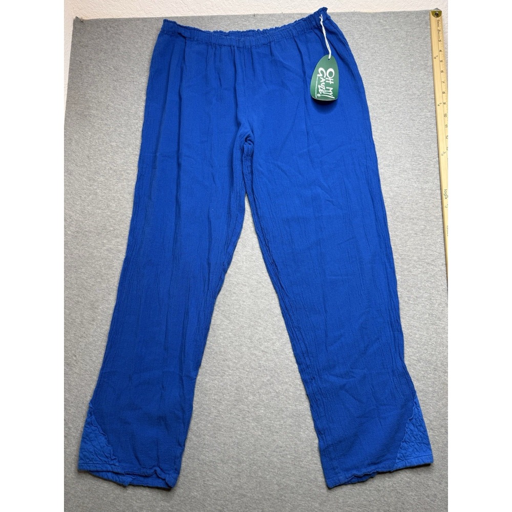 Oh My Gauze! Women's Blueberry Cannes Cotton Pull On Pants Size 2